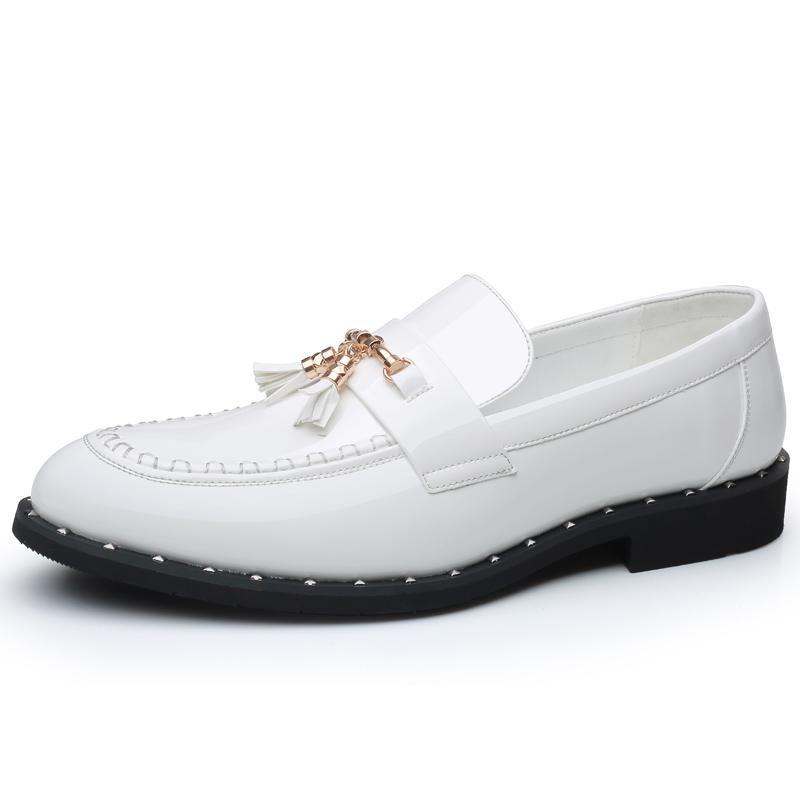 

Fashion 2025 Leather Men Casual Shoes Luxury Brand Comfortable Men Dress Shoes High Quality Non-Slip Loafers Versatile Men Boat Shoes 44 белый