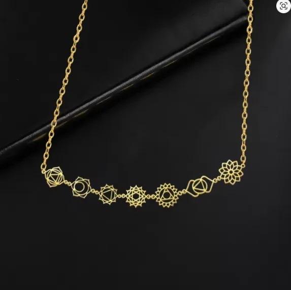 Handmade Yoga OM Pendant Necklace With Colorful Zircon Hollow Polished Lotus Charm Accessory