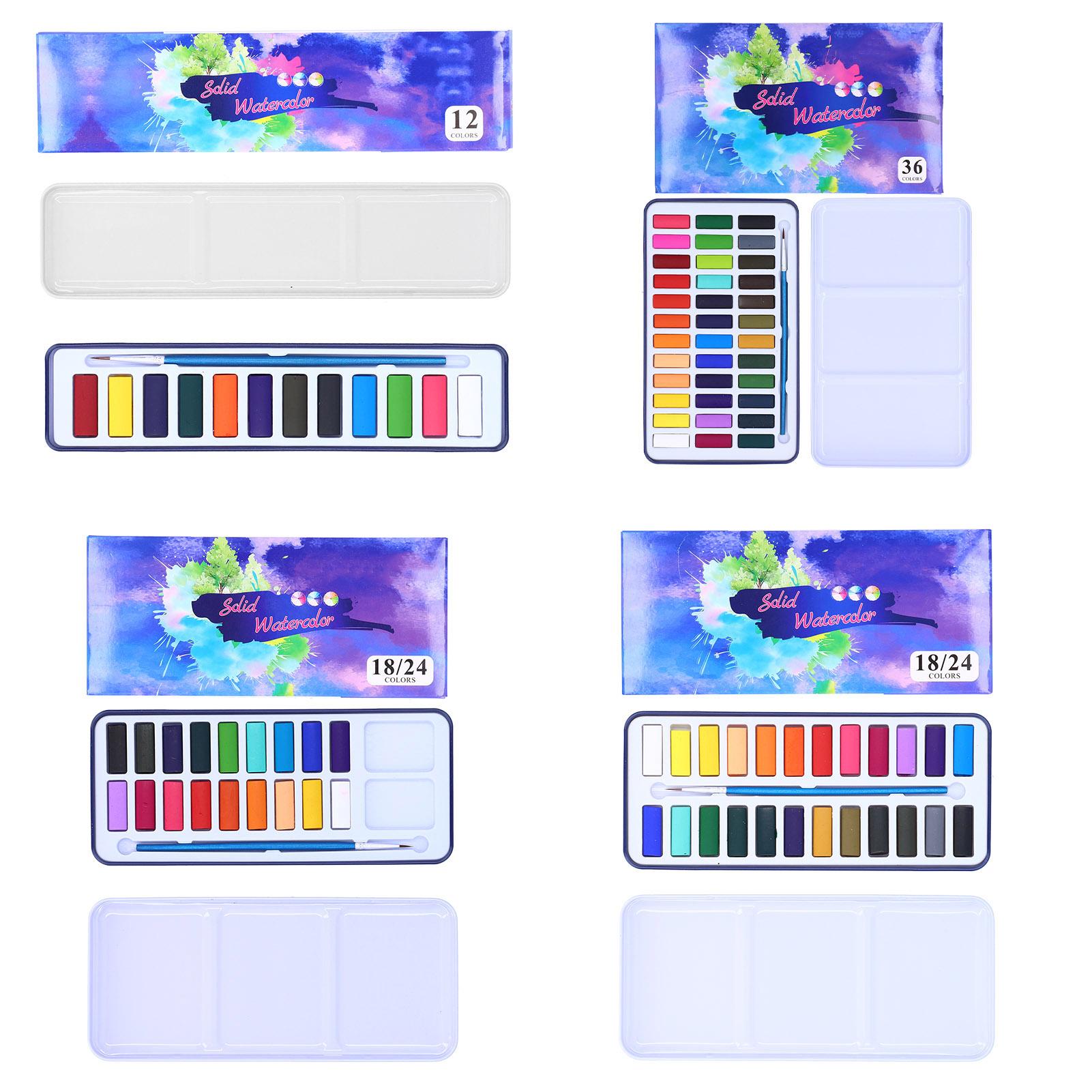 

Твердые акварельные многоцветные краски для рисования в железной упаковке с крючком, принадлежности для рисования ручкой