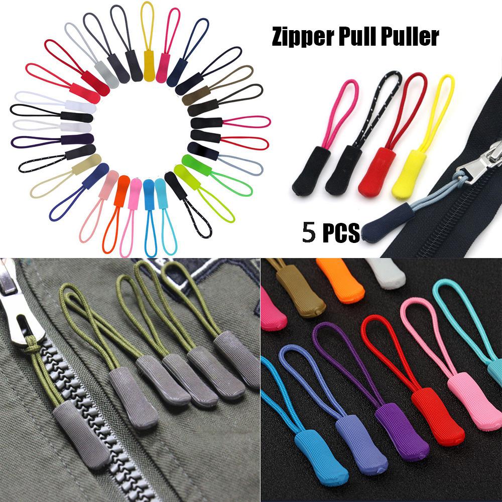 5pcs Zipper Pull Puller End Fit Rope Tag Fixer Zip Cord Tab Replacement Clip Broken Buckle Travel Bag Suitcase