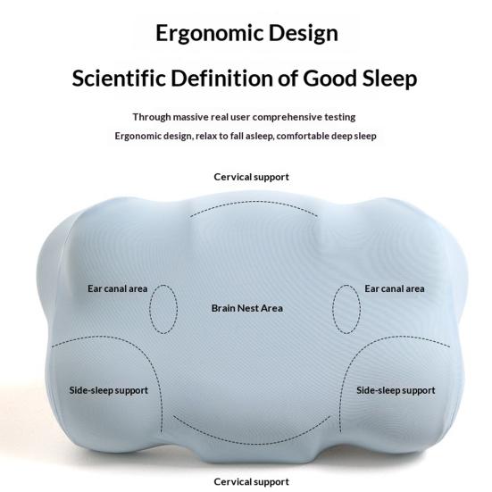Ergonomic Sleeping Pillow Memory Foam Contour Pillow with Arm Tunnel Dual-Height Neck Support Pillow for Side Back Stomach Sleepers