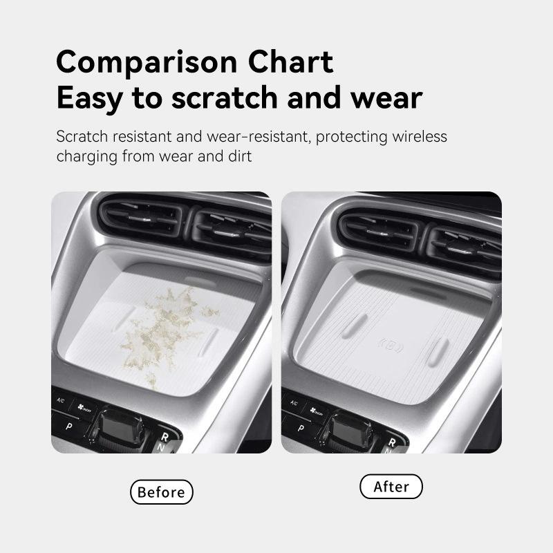 Star Wish EX2 Non-Slip Wireless Charging Silicone Pad for Center Console - Anti-dust Car Interior Accessory for Mobile Phones