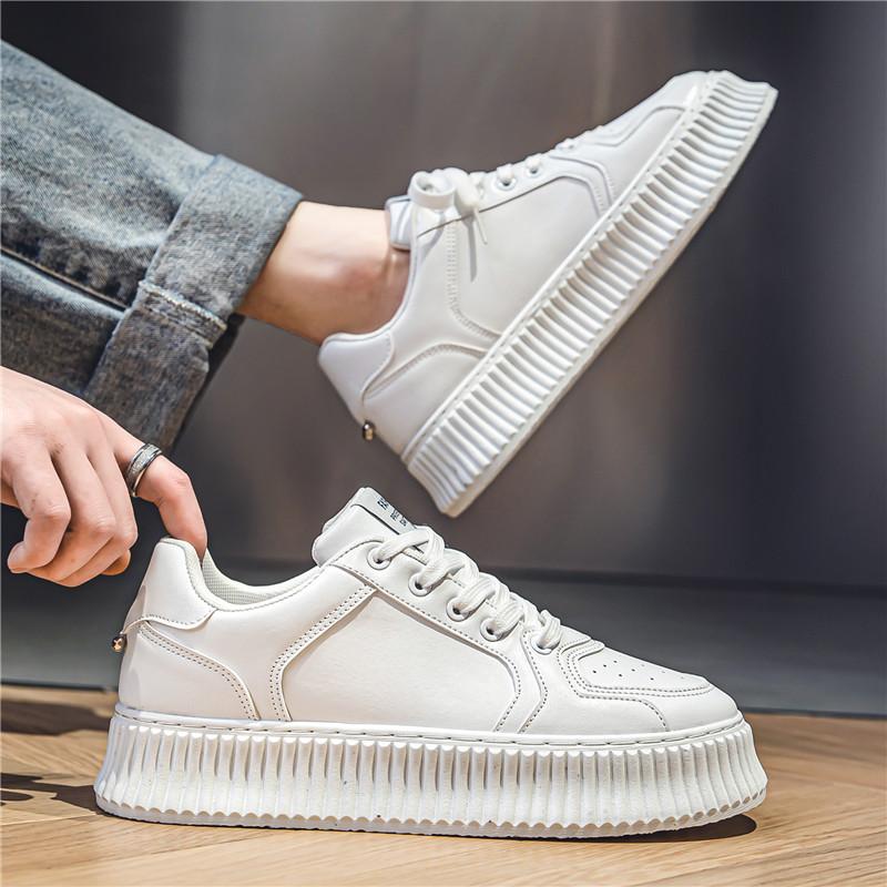 Shoes men's 2025 new spring Korean version of little white shoes platform muffin biscuit shoes men's sports and leisure board shoes