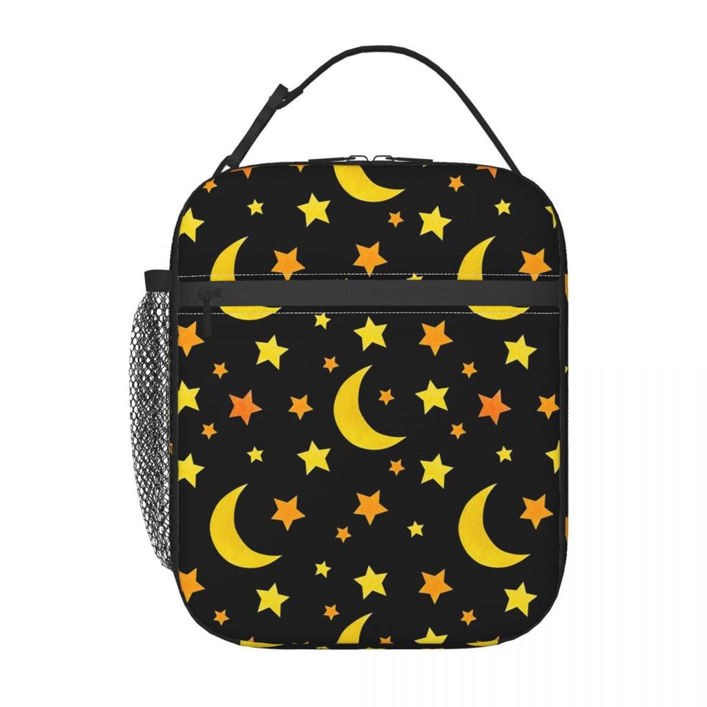 Cartoon Moon And Star Pattern Insulated Lunch Bag for Women Kids Leakproof Food Boxes Thermal Lunch Box Tote