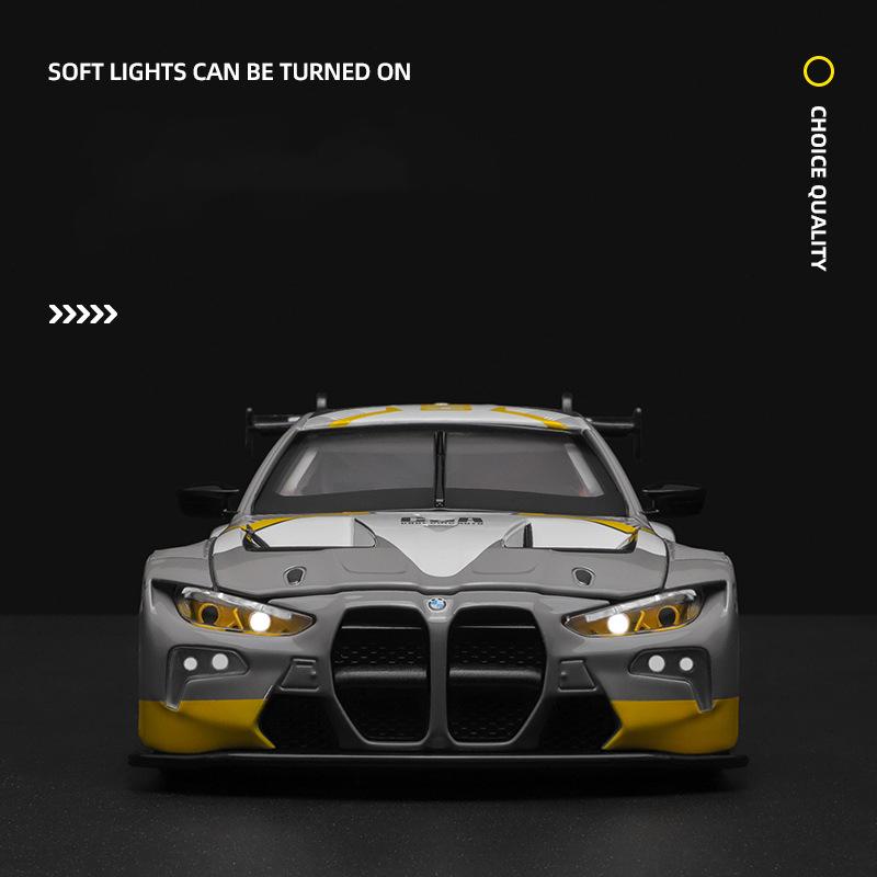 1/24 Scale M4 Alloy Model Car for Kids, Diecast Metal, Racing Car Toy, Sound Light, Boy Gift Collection