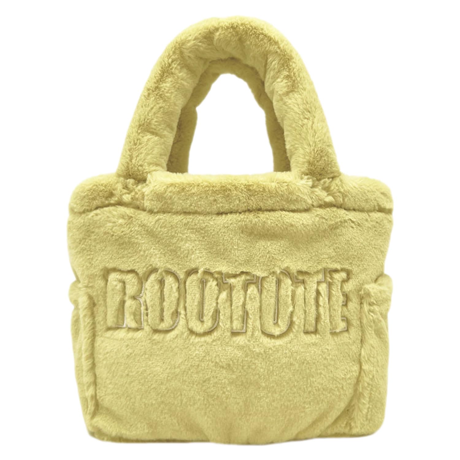 [Rootote] SC Квадратный Меховой Логотип-A Желтый Kay 04
