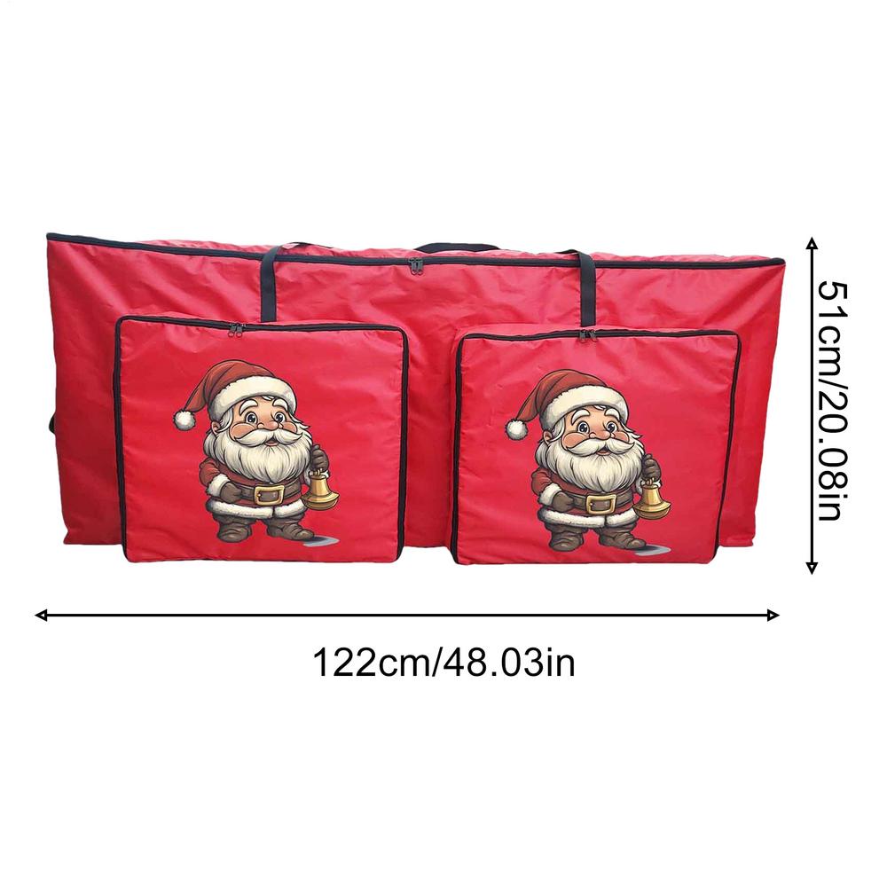 Christmas Tree Storage Bag Zippered Organizer With 2 Front Pockets Waterproof Oxford Cloth Dustproof Garland Organizer Pouch