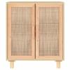 Sideboard Brown 60x30x70 cm Solid Pine Wood and Natural Rattan
