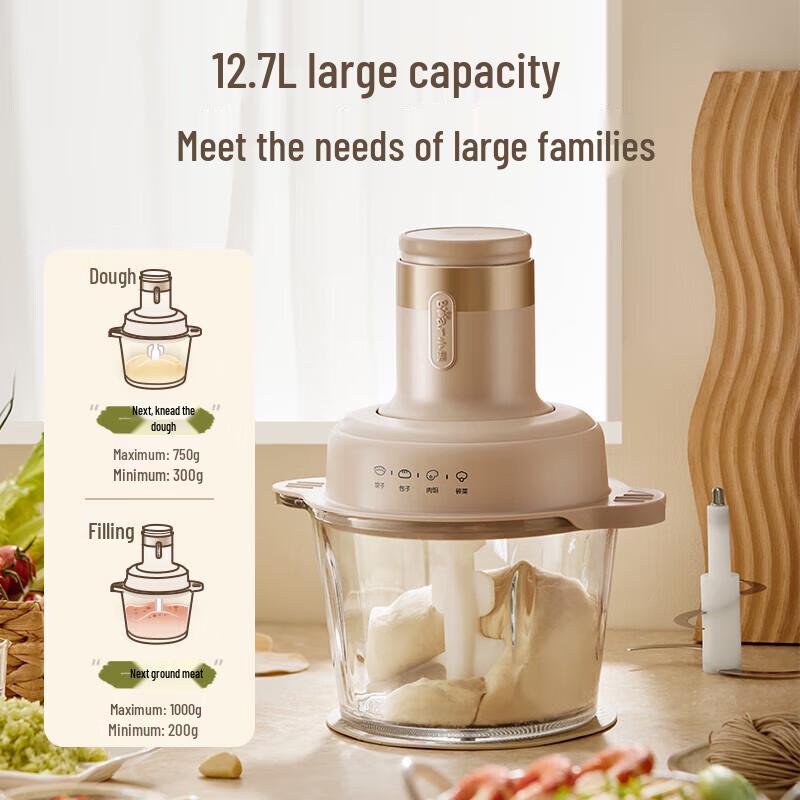 Bear 2.7L Multi-Function Food Processor with Meat Grinder CN plug (adapter included)