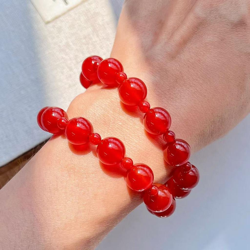 7A High-quality, translucent, and lustrous natural red agate bracelet Authenticity guaranteed, supports re-inspection