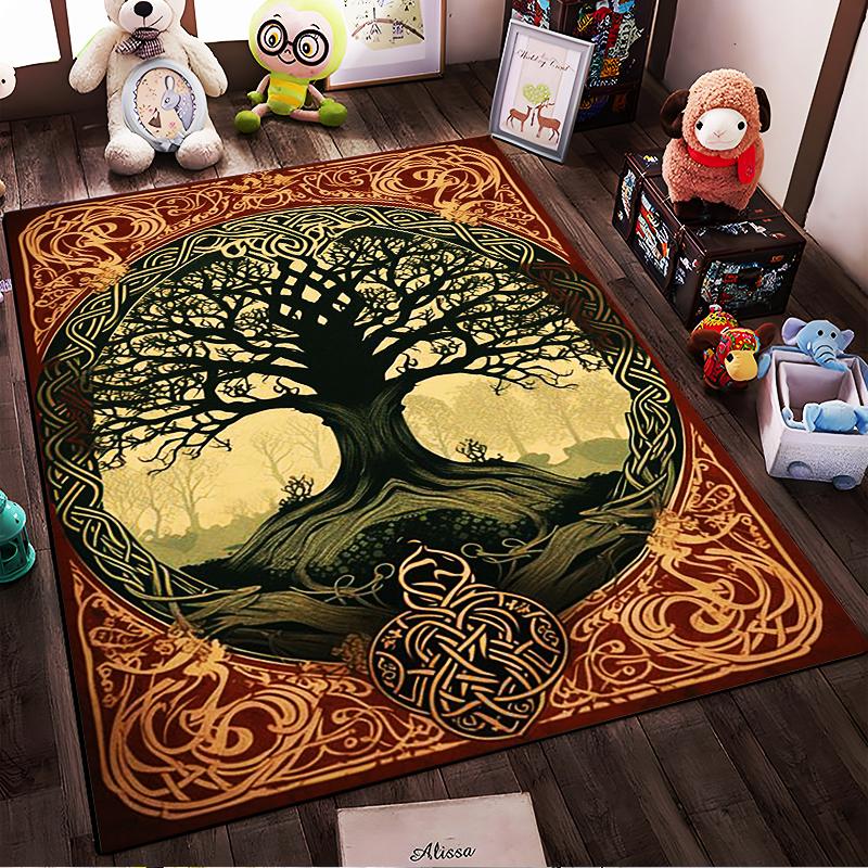 Tree of Life design carpet, non-slip rug, suitable for living room and bedroom sofas