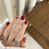 Red Plaid Sparkly Cat Eye Handmade Wearable Nails for New Year's