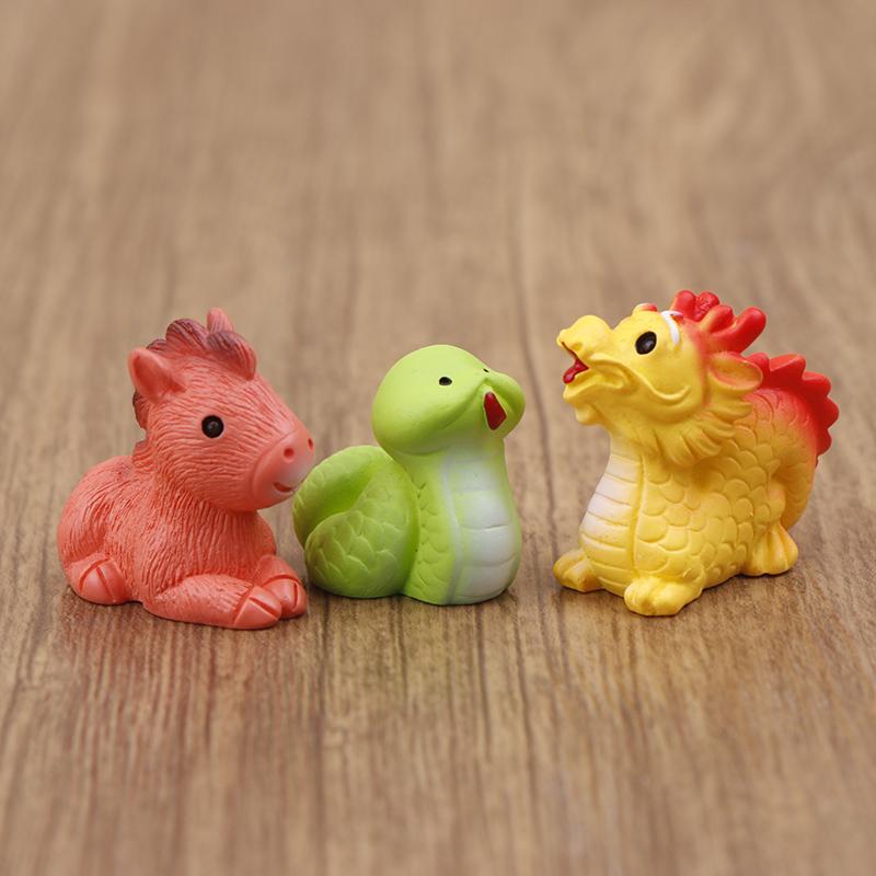 1ks miniaturní figurky pro panenky z 12 zvěrokruhu Řemeslná realistická zvířata pro mikrokrajinářské dekorace dekorace kutilské potřeby