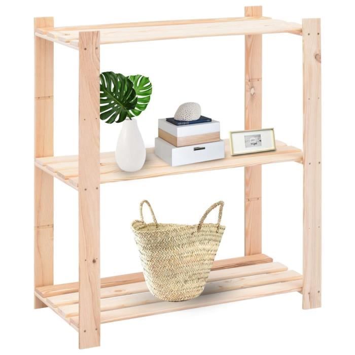 VidaXL 3-Tier Storage Shelves 3 Pcs 80x38x90 Cm Pine 150 Kg