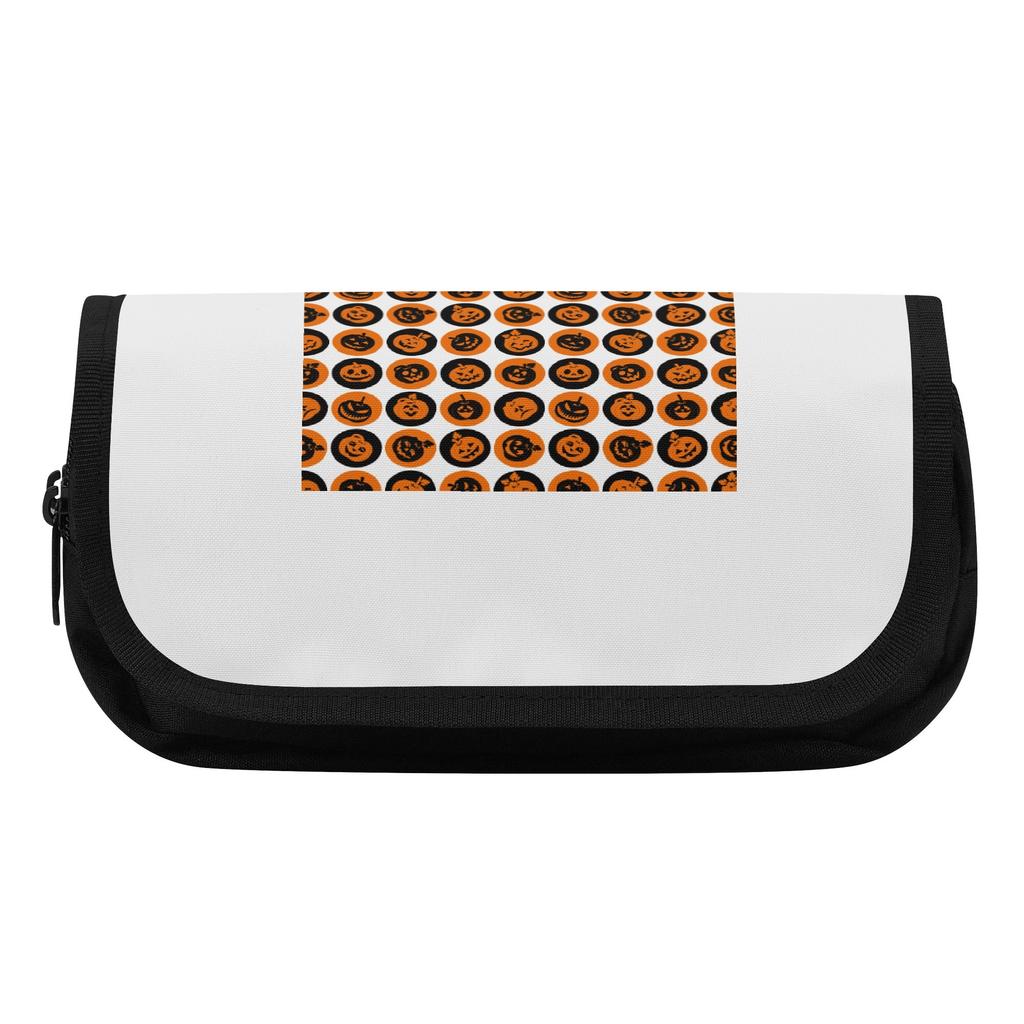 Pen Case Large Capacity Double Zipper 300D Polyester with Two Compartments for Pens Ruler Earphones Students for Students