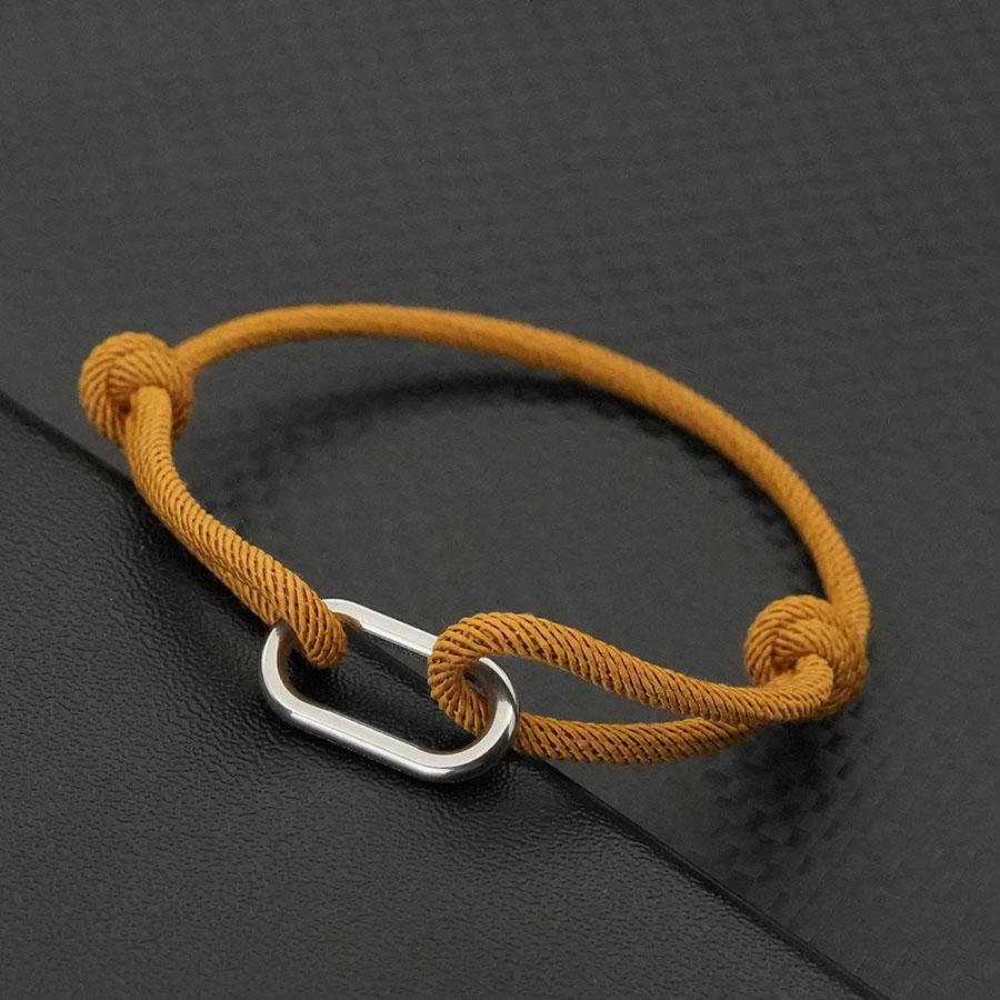 

Fashion Mens Adjustable Rope Bracelet Stainless Steel Casual Versatile Accessories Grade A 3mm Thin Lucky Red String Braslet темно-желтого