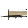Metal Bed Frame without Mattress Sonoma Oak Finish 193 x 203 cm