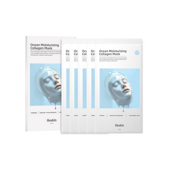 HEXKIN (werde) Feuchtigkeitsspendende Collagen-Maske mit Meeresduft (23 g * 5 Stück) 1 Packung