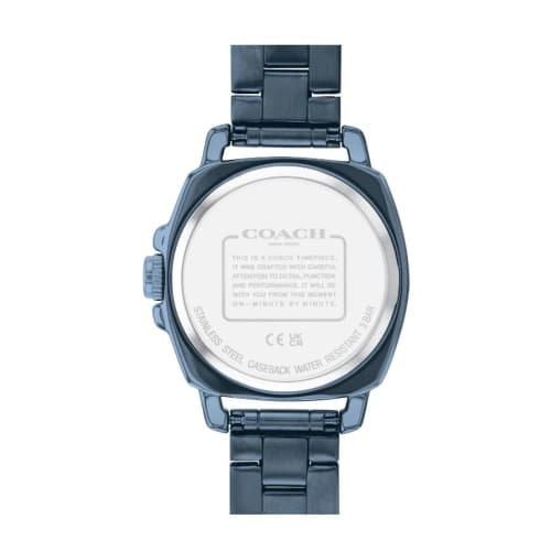 COACH 14503985 Blue Dial Blue Stainless Steel Bracelet Boyfriend 34mm Watch, Blue