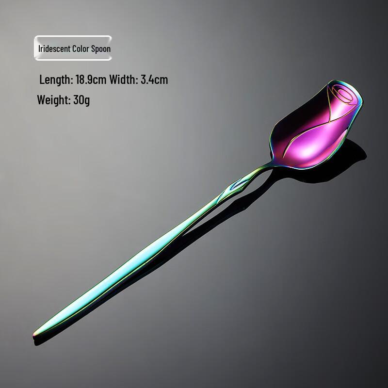 Qianxing Rose Flower Stainless Steel Fork Spoon Set