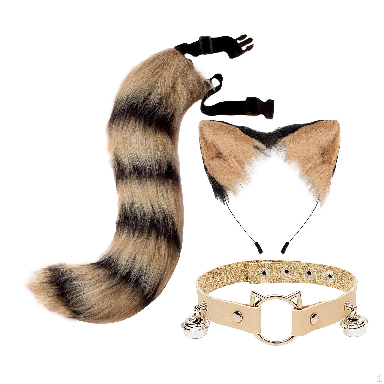 

Костюм с кошачьими ушками и хвостом, нарядное платье, головной убор для косплея для маскарада на Хэллоуин