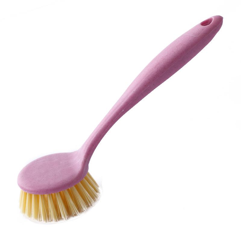 Multi-Functional Soft Bristle Wooden Handle Pot Brush - Durable, Long-Handled Kitchen Cleaning Tool