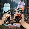 1PC Racing Motorcycle Rider Pattern 750ml Color Plastic Sports Water Bottle Leakproof Flip Straw Lid Suitable for Sports Office Home Use