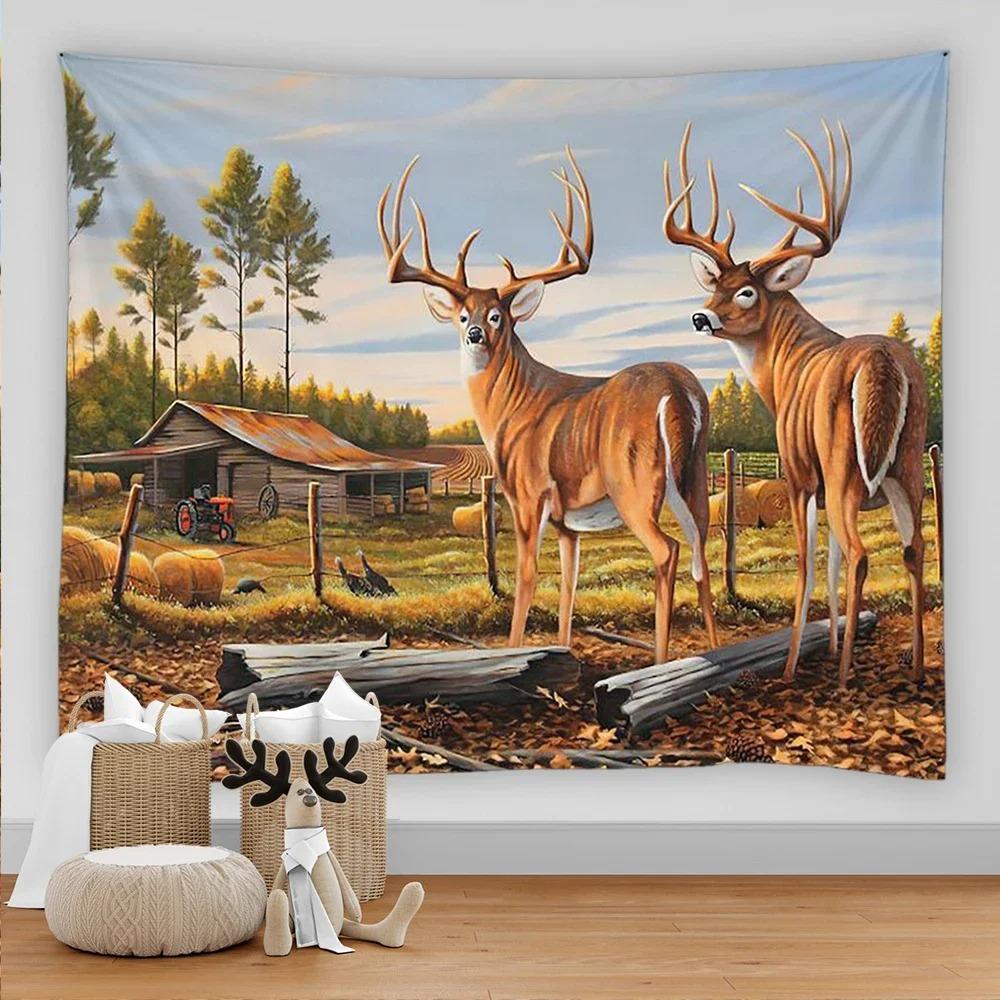Forest Elk Decorative Tapestry Home Wall Decor Office Living Room Tapestry