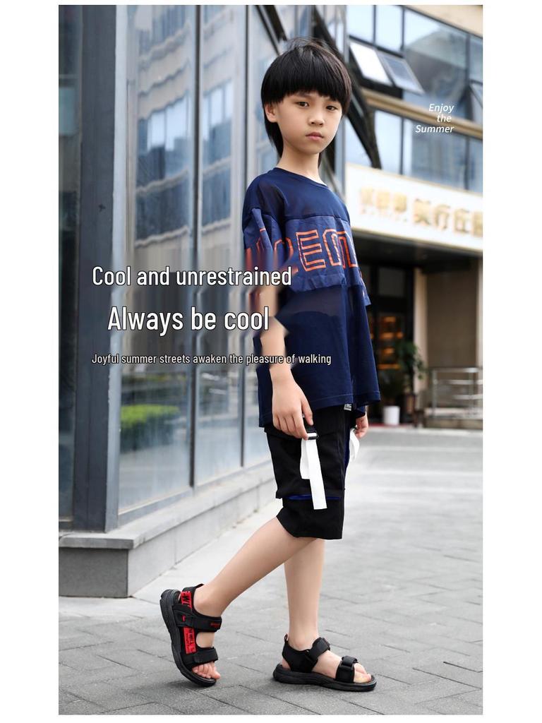 2025 Boys' Summer Beach Sandals: Non-Slip, Soft Sole, Anti-Collision Sports Shoes for Middle and Big Kids