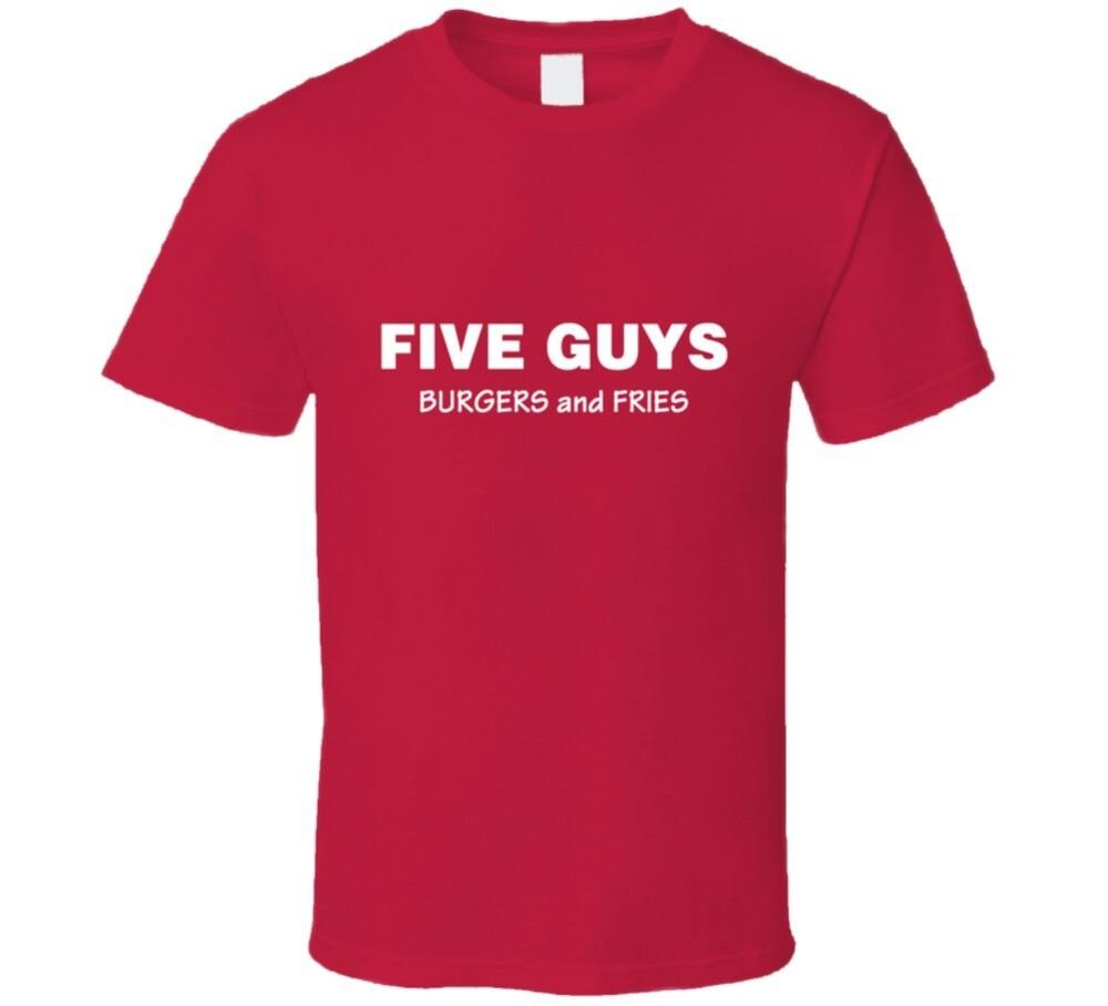 Five Guys Burgers And Fries Tee Funny Fast Food Worker Halloween Costume T Shirt Unisex T-Shirt XL