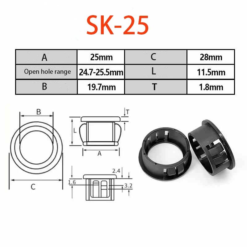Protective Ring Black Round Nylon Snap-on Wire Grommet Computer Desk Wire Hole Cover Seal Ring Hole Plug Cable Protector