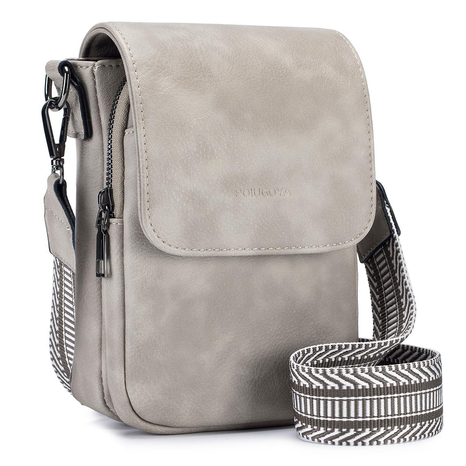

Mini Crossbody Bag Portable Mobile Phone Bag Multi-pocket Card Slot Fashion Function Adjustable Shoulder Strap 14x6x18cm серый