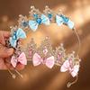 Süße Prinzessinnenkrone Schleife Haaraccessoires Schneekönigin Kopfschmuck Geburtstagsparty Haaraccessoires Hoher Sinn Mädchenkrone