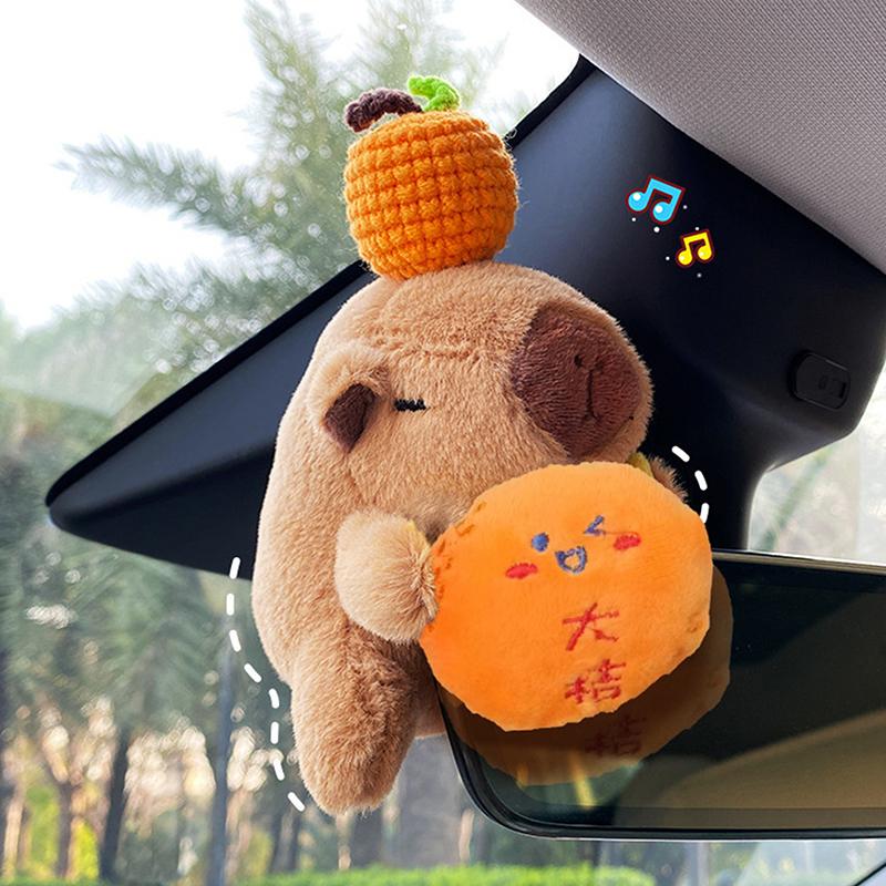 

Новая плюшевая кукла-капибара, украшения для автомобиля, декор для кромки экрана, мультяшная приборная панель автомобиля, аксессуары для украшения интерьера автомобиля F