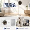 Teleskopischer Faltbarer Leiser Wiederaufladbarer Ventilator mit Fernbedienung, Oszillierendes Design, Schreibtisch- und Boden-Doppelnutzung, Tragbar für den Außenbereich