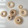 20pcs High Quality Wooden Crafts Hollow Sunflower Base Home Decoration Wooden Base Decoration Crystal Ball Base