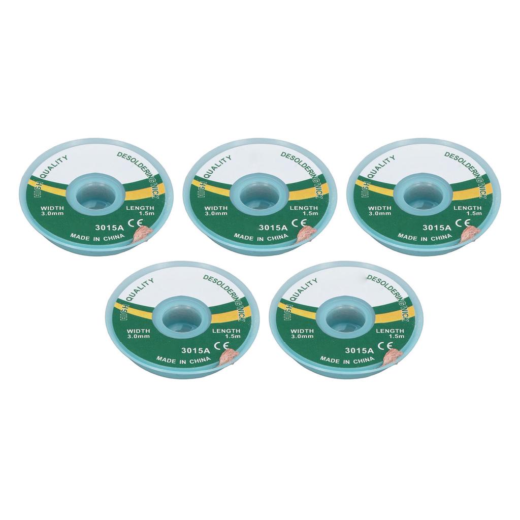 5 Stück Lötdocht Rückstandsarm Zinnentfernung 3mm X 1,5m Lötdocht Entlötdocht für Leiterplatten