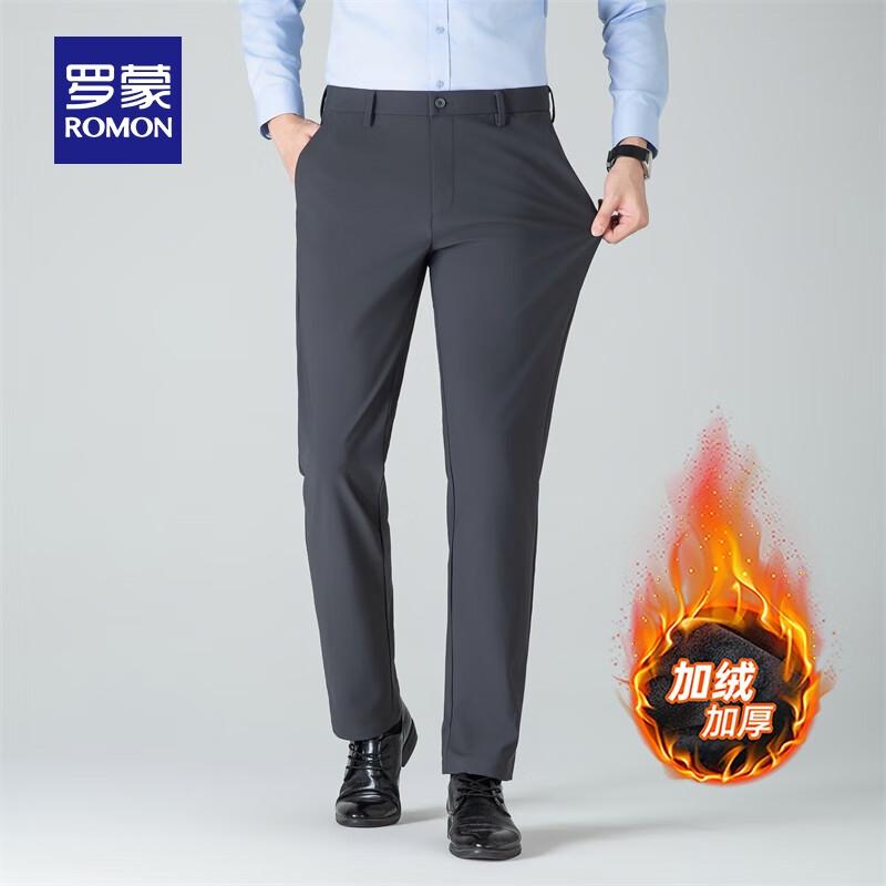 ROMON Men s Winter Fleece-Lined Business Dress Pants 36