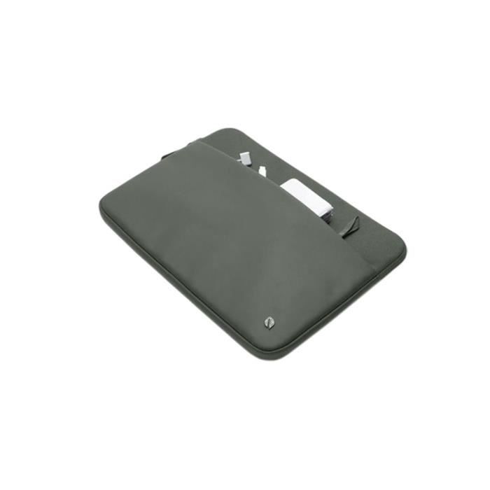 Housse pour MacBook Pro 16" - INCACE - Zippée - Polyester 900D - Doublure en fausse fourrure - Vert