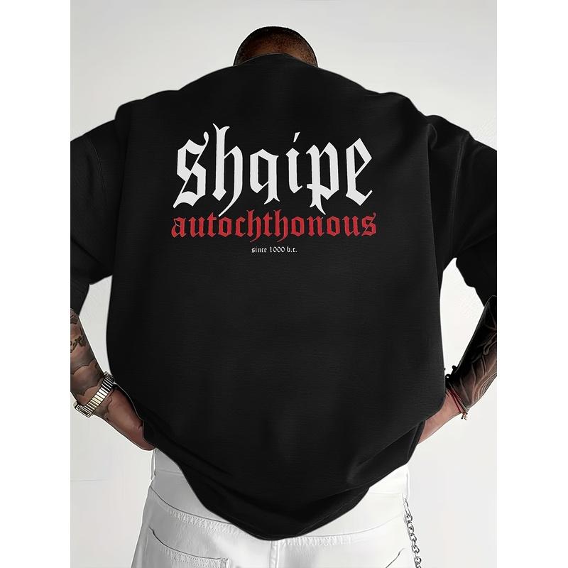 Men's Albanian Cultural Print T-Shirt - Breathable Moisture-Wicking H-Fit Round Neck Tee Suitable for Outdoor Travel & Casual Wear, Albanian-Themed