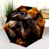 Muster mit Shih Tzu und Blumen, automatisch faltbarer Regenschirm, tragbares und faltbares Design, 8 Schirmstäbe, ein Weihnachts- oder Geburtstagsgeschenk.