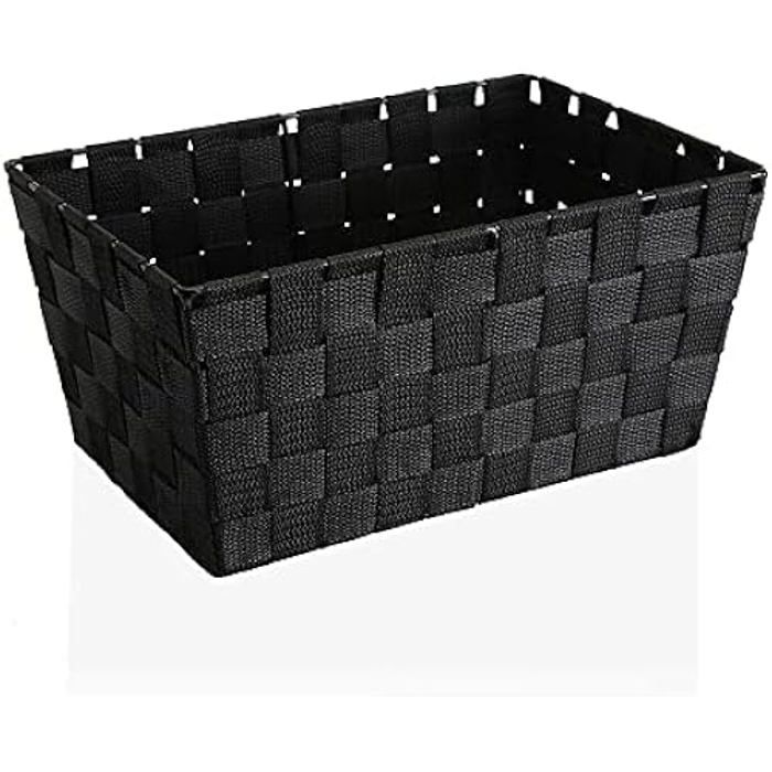 Panier en Textile - BIGBUY HOME - Modèle CESTA GRANDE NEGRA - Noir - 20 x 15 x 30 cm - Pratique et Élégant