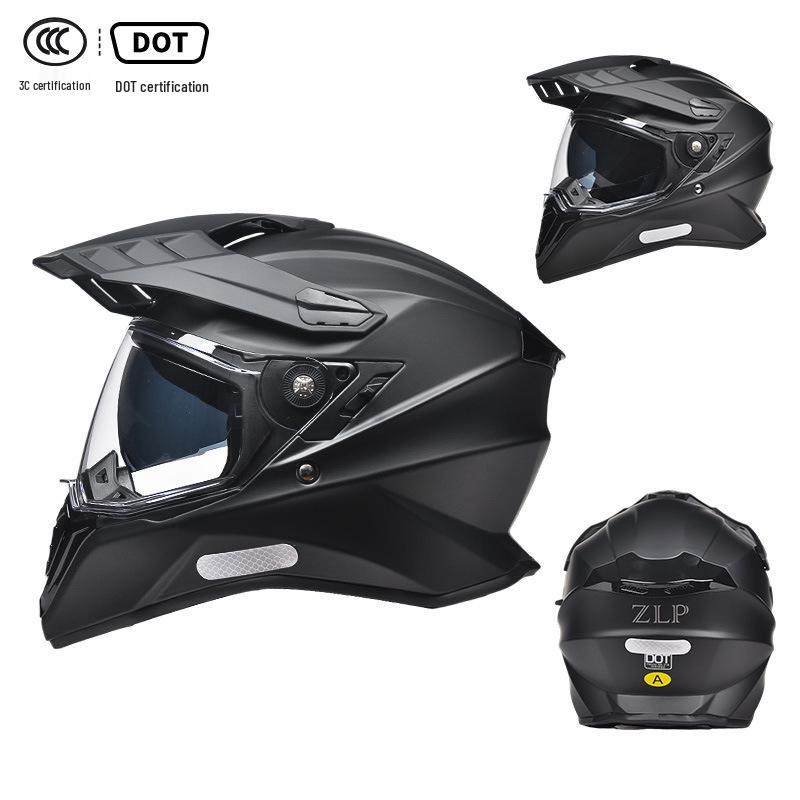 DOT Certified Unisex Class A Dual Visor Full Face Motorcycle Helmet for Touring and Off-Road Use XXXL (59-61 cm)