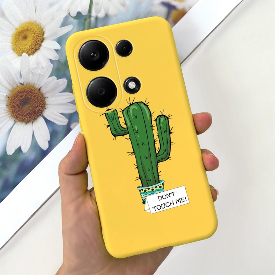 For Xiaomi Redmi Note 13 Pro 4G 2024 Case Cute Love Heart Cactus Soft Matte TPU Cover For Xiaomi Poco M6 Pro 4G Note13 Pro Coque