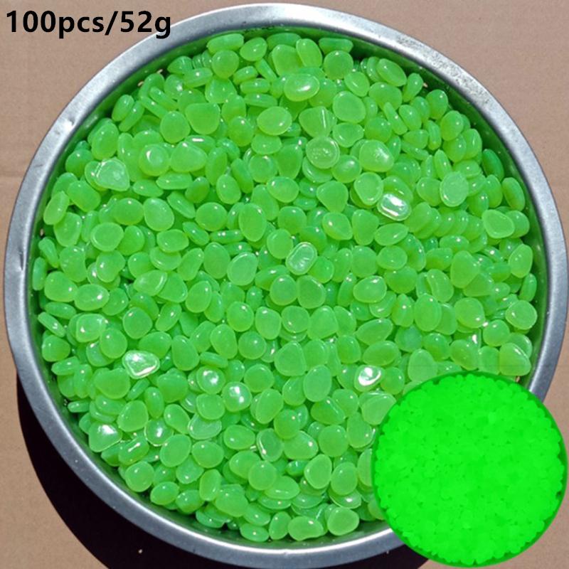 10/100pcs/lot Luminous Pebbles Rocks Garden Ornaments Stone Glow In The Dark Garden For Walkways Fish Tank Decorations