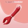 3 In 1 Triple Dildo Vibrator Y-shaped Clitoral Clamp Nipple Clip Stimulator G-spot Rose Vibrator Adult Product Sex Toy for Women