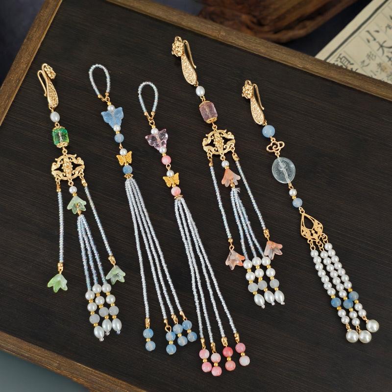 Ancient Style Waist Jade Ornament Waist Pendant Chinese Hanfu Cheongsam Hanging Tassel Waist Chain Pendants Dress Waist Decor