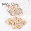 Women Dainty Jewelry Rhinstone Flower Bow Brooch Pin, Hollow Floral Bowknot Retro Alloy for Girls, Decorative Accessory Clothing Bags Scarves Pin
