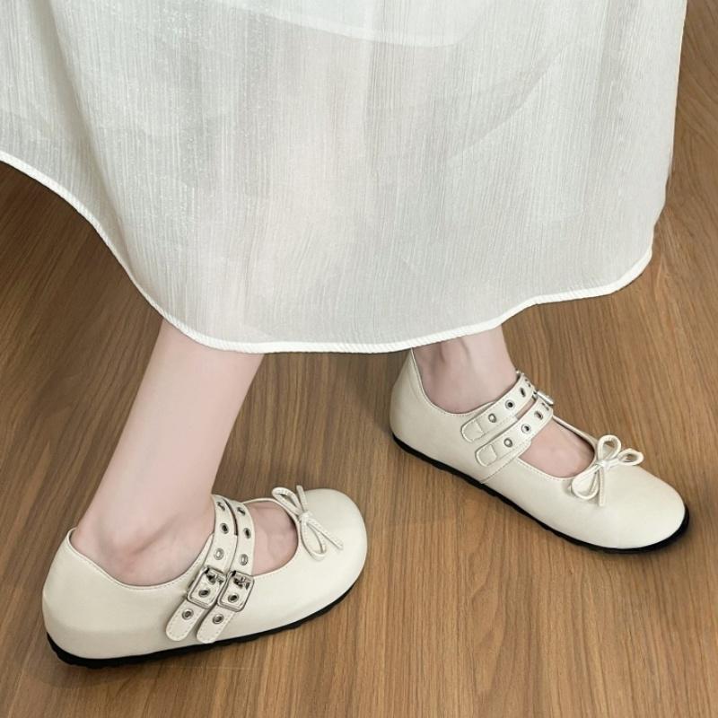 Mode Damen Ballerinas 2025 Frühling Leichte Damenschuhe Runde Zehenpartie Schleife Bequeme Weiche Damen Flats