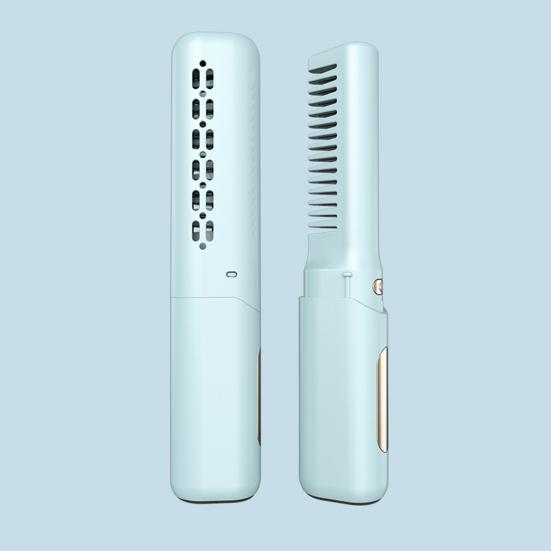 Mini Ceramic Hairdressing Comb 3 Temperature Frizz-Free Cordless Hair Straightener USB Rechargeable Fast Heating Electric Hair Styling Detangling